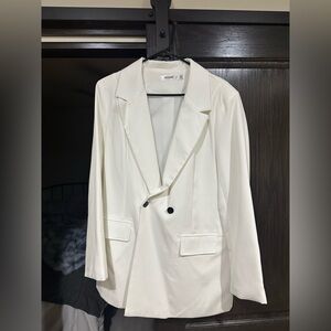 Missguided Classic White Double-Breasted Blazer